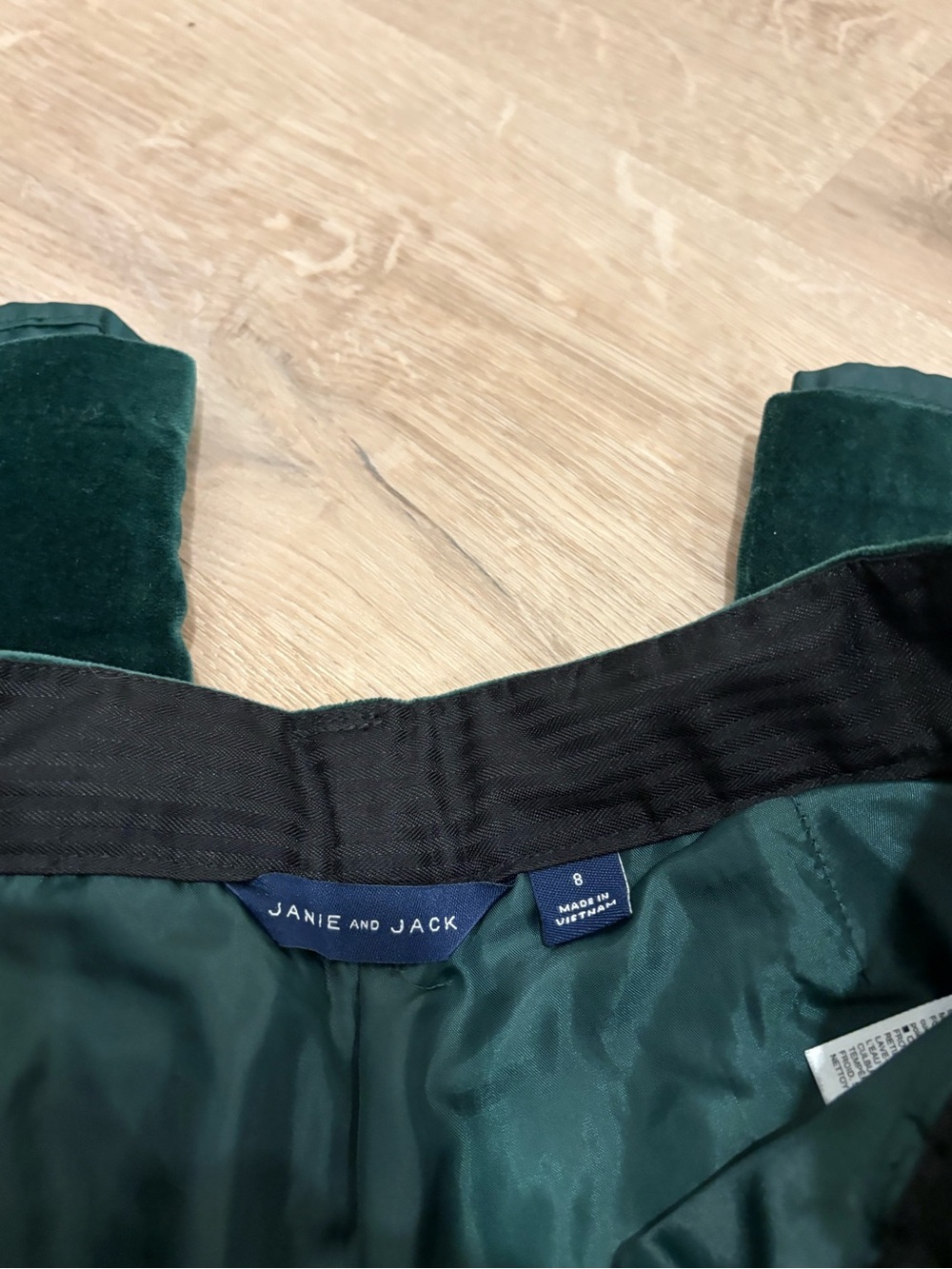 Janie and Jack The Velvet Party Blazer and Pants In Pine Green Size 8 - Picture 3 of 14